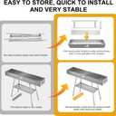 WILLBBQ Charcoal Grill Tailgate Parties, Patio, Beach Barbecues, Backyard Gatherings,Alloy Steel BBQ Barbecue Outdoor Grilling with Durable Support Frame and Dual Adjustable Vents (39.4x10.3x5.1 inch)