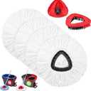 Mop Replacement Heads 4 Pcs & 1Scrub Brush & 1 Base Combo for Ocedar Easywring 1-Tank System,Microfiber Spin Mop Replacement Head,Machine Washable for Bathroom,Kitchen,Tub and Tile