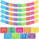 DomeStar 5 Packs 90 Ft Cinco De Mayo Mexican Party Banner, Fiesta Party Decoration Papel Picado Banner Mexican Decoration Hispanic Heritage Month Day of the Dead Hanging Decor Home Supplies