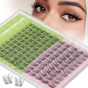 KEYYOU Fairy Venus Lash Clusters Manga Lash Extension C Curl 120Pcs Eyelash Extension Wispy Natural Invisible Band Lash with Waterproof DIY Lash Extension at Home(Venus-C-8-18MIX)