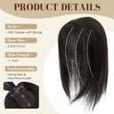 S-noilite Human Hair Topper with Bangs 3603D Cover Toppers Hairpieces for Women Bangs Hair Clip Jet Black 12inch