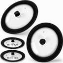 Blushtier 2 Set Universal Lid for Pots, Pans and Skillets, Black