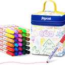 JoyCat 30 Count Washable Markers for Kids, 30 Colors Washable Markers Set with Carrying and DIY Coloring Fabric Storage Bag, Coloring Marker Bulk for Boys Girls Toddler, School Classroom Supplies