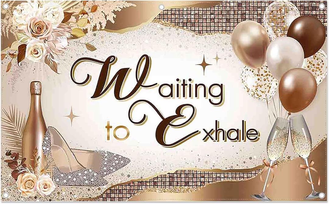 96x60inch Gold Brown Glitter Backdrop Modern Balloons Champagne High Heels Floral Photography Background Women Party Decorations Photo Banner Props