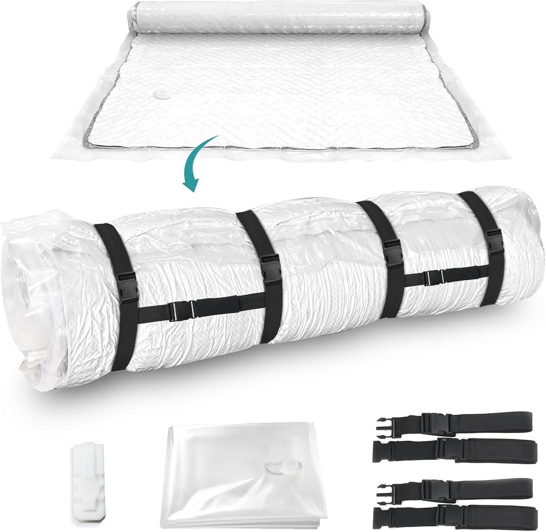 Vacuum Storage Bag for Mattress  Twin/Twin-XL Vacuum Seal Mattress Bag with 4 Straps for Memory Foam and Latex, Easy Moving, Shipping and Storage