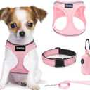 YIMEIS Dog Harness and Leash Set, No Pull Soft Mesh Pet Harness, Reflective Adjustable Puppy Vest for Small Medium Large Dogs, Cats (Pink-Update, X-Small (Pack of 1)