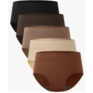 BAMBOO COOL Women's Underwear High Waisted Briefs Full Coverage Soft and Breathable Panties, 5-Pack, Size: M