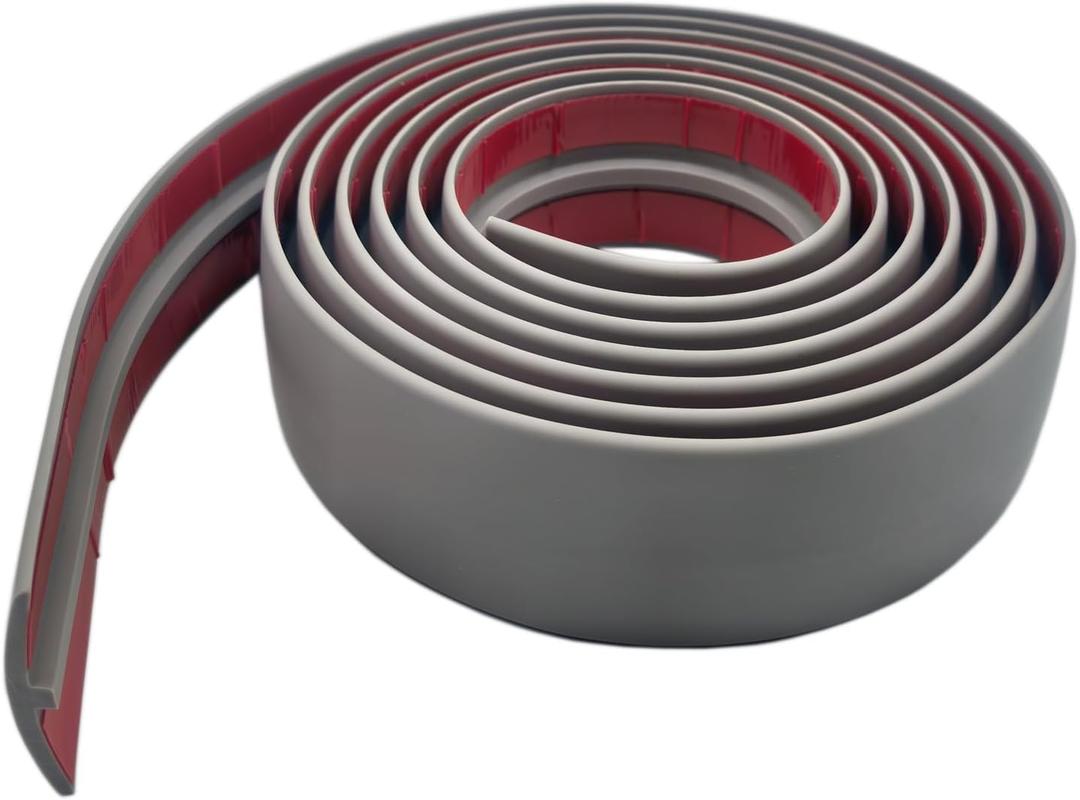 T Molding Flexible Self Adhesive T Shape Floor Transition Strip Bendable T Rubber Trim T Transition Strip for Tile to Laminate Flooring (300  5cm Grey) (Gray)