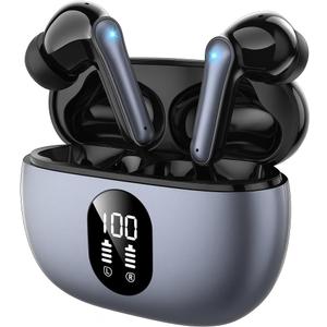 Wireless Earbuds Bluetooth 5.3 Ear Buds, Hi-Fi Stereo Bass Ear Buds with 48H Playtime & LED Display, Lightweight in-Ear Headphones with Mic, IPX7 Waterproof, Touch Control for iPhone & Android