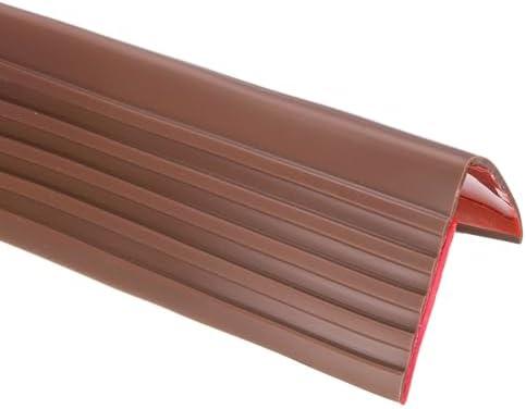 uxcell Stair Nosing, 6.5 ft (2 x 2 Inch) Vinyl Non-Slip Self-Adhesive Staircase Step Edge Protector Waterproof Stair Treads Trim for Outdoor Indoor Floors, Coffee