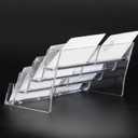 Acrylic Business Card Holder for Desk,4-Tier Clear Plastic Display Stand with 8 Pockets, Holds 400 Cards,ldeal for Office & Workspace Organization,2 Pack