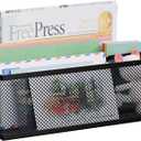 Mail Holder Countertop, Mail Organizer with 2 Slots, Mail Basket Wall Mounted Desktop Mail Sorter Letter Holder Box Envelope Organizer for Home Office, Black