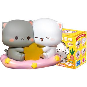 Mitao Cat Series 4 Blind Box Kawaii Figures Action Random Collection Guess Blind Bag Collectible Desktop Ornaments Cute Model Birthday Gift1 Pack
