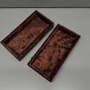 AgentMoon 2 Piece Set Sunglass or Jewelry Temporary Storage Tray. Stackable Velour Wrap Tray for Watch iPhone Earring etc. Bedside Makeup Accessories Organizer. 20 x 10 x 3cm. (Tabby Coffee)
