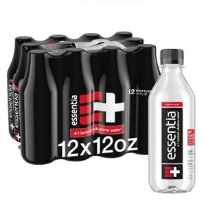 Essentia Water, Water Ionized Alkaline, 12 Fl Oz, 12 Pack (EXP 07/14/28)