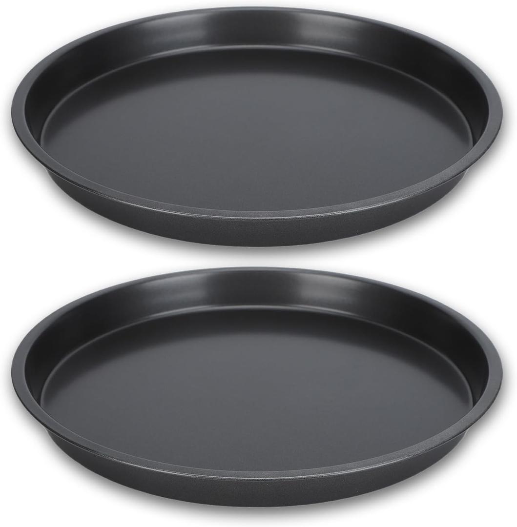 2 Packs Deep Dishes Pizza Pan, 10 Inch Non Stick Pizza Pan, Thickened Carbon Steel Baking Pans for Kitchen, Bakery (10inch)