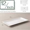 DOWAN 12" Rectangle Plates Set of 4 - White Serving Platters for Party, Wedding, and Entertaining - Rectangular Serving Trays Dishes for Steak, Taco, Sushi, Appetizer, Cake - Dishwasher & Oven Safe