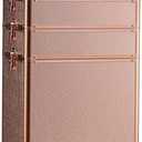 Rolling Train Case 5-in-1 Portable Makeup Train Case Professional Cosmetic Organizer Makeup Traveling case Trolley Cart Trunk (Rose Gold)