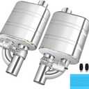 2.5 Inch Valved Muffler Exhaust Cutout with Muffler Cat Back Exhaust System Kit (2pcs)