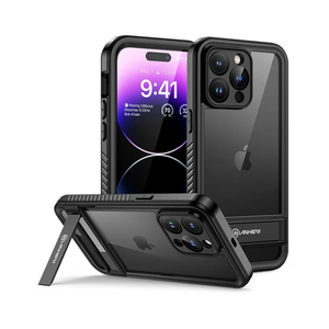 Lanhiem for iPhone 14 Pro Max Case with Kickstand, IP68 Waterproof Dustproof Built-in Screen Protector, Full Body Shockproof Protective Cover for iPhone 14 Pro Max, 6.7 Inch (Black)