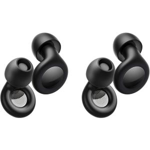 Ear Plugs for Sleeping Noise Cancelling, Reusable Silicone Ear Plugs for Noise Reduction with 8 Ear Tips, Earplugs for Sleep, Concerts, Travel, Snoring (Black + Black, One Size)