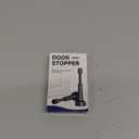 Adjustable Door Stopper, 3.07-4.45in Aluminum Door Stoppers for Bottom of Door, Matte Black Door Stop for Wall with Silicone Tip, Screw & Adhesive Installation