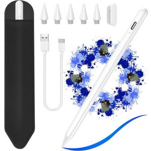 Stylus Pen for iPad 2018-2023, Compatible with ipad 10th Generation Pencil with Tilt Sensitivity & Palm Rejection & Magnetic, Pencil for iPad 10/9/8/7/6, Air 3/4/5, Mini 5/6, Pro 11"/12.9" 