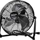 Comfort Zone Cradle Floor Fan, 12 inch, 3 Speed, High Velocity, 180 Degree Adjustable Tilt, All-Metal, Carry Handle, Rubber Feet, Airflow 15.42 ft/sec, Ideal for Home, Bedroom & Office, CZHV12B