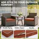 MIULEE Rust 19 x 19 x 3 Outdoor Chair Cushions Waterproof Patio Chair Cushions with Adjustable Straps Set of 2 for Patio Furniture 3-Year Color Fastness Garden Sofa Couch
