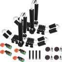 Kayak Roof Rack 2-in-1 Aluminum Folding J Bar Roof Carrier Rack-Includes 8 Pcs Ratchet Tie and 4 Pcs Anchor Strap-Mount on SUV, Car,Truck Roof Top Crossbar-Easy to Carry 2 Kayaks/Canoes/Surf, 2Pack