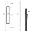 16 Pack Wrought Iron Balusters, 44" Balusters for Staircase Interior, Hollow Deck Railing Indoor Stair Spindles, Matte Black Staircase Baluster W/ 32 Pack Iron Baluster Shoes