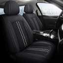 IKABEVEM Car Seat Covers for Toyota Camry 2002-2025 2026: Ice Silk Seat Covers, Breathable & Comfortable Auto Interior Accessories for Front Seats, Protective Seat Covers with Stylish Design(Black)