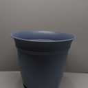 The HC Companies Eclipse Round Planter with Saucer - Outdoor & Indoor Plant Pot with Drainage Holes - Lightweight, UV-Resistant Plastic Pots for Plants, Flowers & Herbs (16" Slate Blue, Pack of 1)