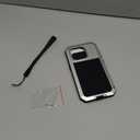 Lanhiem for iPhone 15 Pro Metal Case, Heavy Duty Shockproof Tough Rugged Case with Built-in Glass Screen Protector, 360 Full Body DustProof Protective Cover for iPhone 15 Pro 6.1", Silver