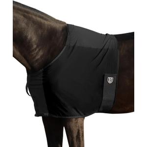 Harrison Howard Sleek Nylon and Stretch Horse Shoulder Guard Lightweight Comfortable Breathable Protective Chest Protector Black L