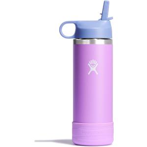 Hydro Flask Kids Water Bottle for School - Stainless Steel and Insulated with Straw Cap - 18 Oz in Anemone Purple