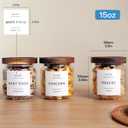 6 Set Glass Pantry Storage Jars with Acacia Airtight Lid - 15oz Thicken Glass Kitchen Canisters with 132 Pantry Labels - Clear Glass Food Storage Containers with Wood Lid for Tea,Sugar,Spice,herbs