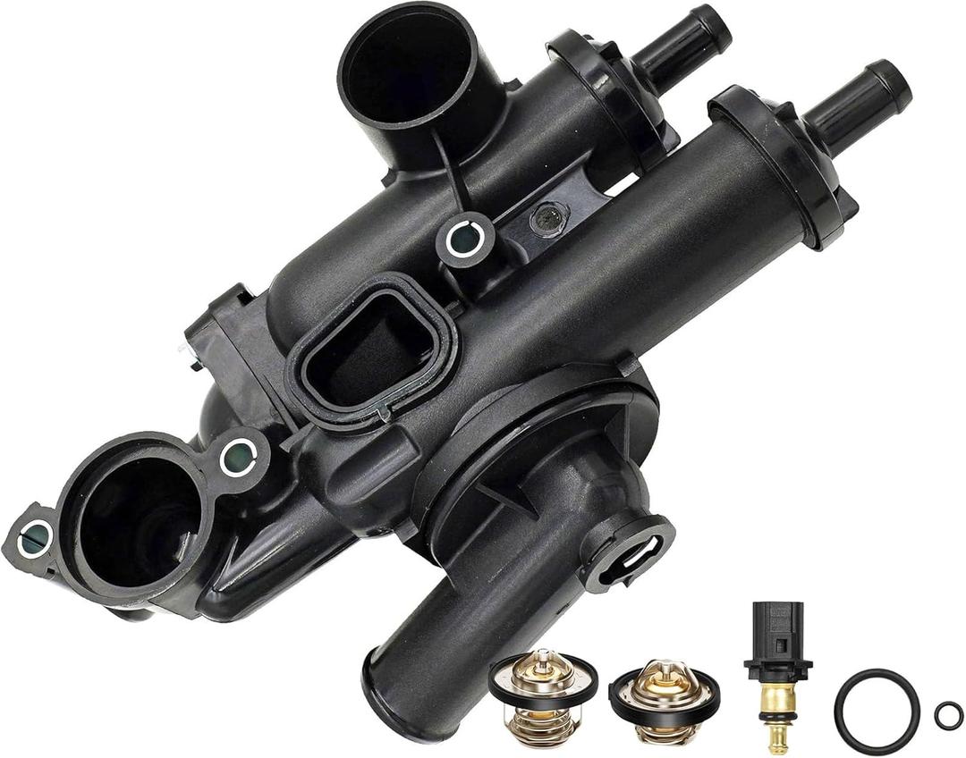 68003582AB 902319 Thermostat Housing Assembly for Dodge Journey 09-20 Dodge Avenger 08-14 Dodge Caliber 07-12 Chrysler 200 11-14 Chrysler Sebring 07-10 Jeep Compass Patriot 07-17 2.4L 2.0L 902-319 (Plastic)