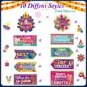 HOWAF 20 Pieces Happy Diwali Photo Props Signs, Festival of Lights Welcome Yard Sign, Diwali Party Photo Props Backdrop, Diwali Party Themed Celebration Front Door Decoration