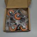 2 Inch Caster Wheels, Threaded Stem Casters Set of 4 Heavy Duty, 5/16"-18x1 (Screw Diameter 5/16", Stem Length 1"), Safety Dual Locking Industrial Castors, Wheels for Cart, Furniture