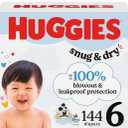 Huggies Size 6 Diapers, Snug & Dry Baby Diapers, Size 6 (35+ lbs), 144 Count (2 Packs of 72)