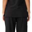 Scrubs for Women, V-Neck Scrubs Top & Cargo Pants with 10 Pockets (Black, XXL)