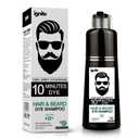 Mens Hair & Beard Dye color Shampoo 100% Grey Hair Coverage Black Color Dye - Natural Color 3 in 1 Hair Beard mustache Color