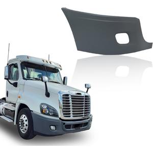 Right Bumper End Cap Compatible with 2008-2017 Freightliner Cascadia Bumper Cover End Corner Extension With Fog Light Holes