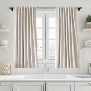 UHITECH Ivory Blackout Curtains 54 Inches Long Thermal Insulated 2 Panels Sets Bedroom 100% Black Out Curtain Light Blocking Drapes for Nursery Kids (52W x 54L)