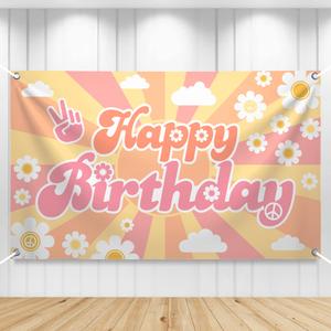 KatchOn, XtraLarge Pink Happy Birthday Banner - 72x44 Inch | Happy Birthday Banner For Birthday Decorations | Pink Party Decorations for Women, Girls | Bow Party Decorations