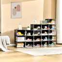 Amllas New 8 Pack Shoe Boxes Stackable, Large Shoe Storage Organizer with Lids,Drop Side Shoe Containers for Entryway,Sneaker Storage Fit up to US Size 13 for Men/Women(13x 10.6x 8.3)