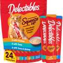 Delectables Squeeze Up Variety Pack, Creamy Squeezable Puree, Lickable Wet Cat Treats, Grain Free, No Added Fillers, No By-Products, No Added Preservatives, 0.5 Ounces Tube, 24 Tubes Total (EXP 12/24/27)