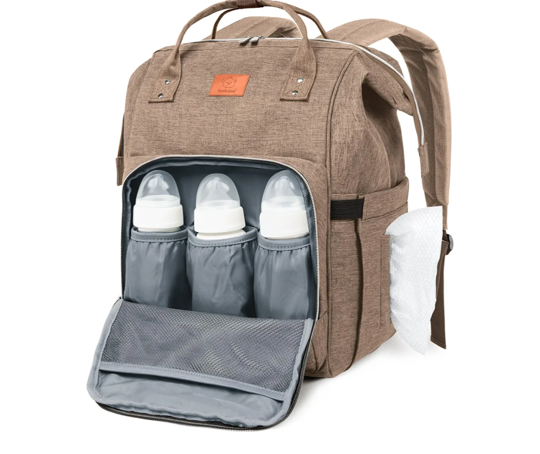 KeaBabies Baby Diaper Bag Backpack - Large Baby Bag for Boys, Girls, Waterproof Multi Function Travel Diaper Backpack with Changing Pad, Durable Travel Essentials for Moms and Dads (Coffee Brown)