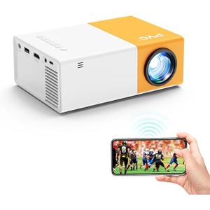 PVO Projector WiFi Portable Mini Projectors 1080P, Phone Screen Can Be Mirrored to Video Projector via WiFi, Movie Projectors Compatible with Smartphone/ Tablet/ Laptop/TV Stick/PS/TypeC/USB Drive